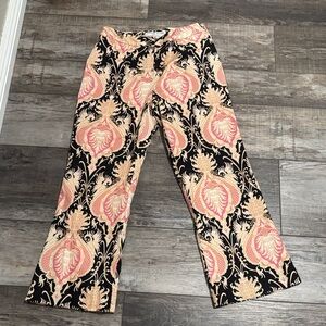 Trina Turk Black and Pink Baroque Pants